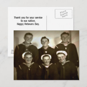 Cartão postal de foto militar vintage Obrigado Vet