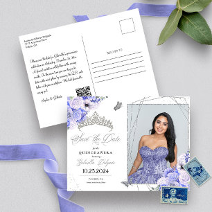 Cartão postal de Foto Periwinkle Silver Tiara Quin