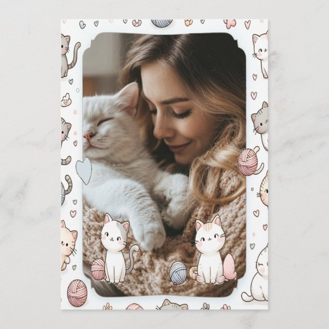 Cartão postal de foto personalizável com quadro ad (Frente)