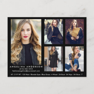 Cartão postal de foto preto 5 do ator modelo Comp 