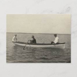 Cartão postal de foto real antiga de amigos em um