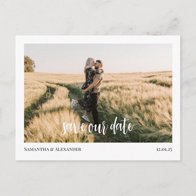 Cartão postal de foto simples para salvar nossa da (Frente)