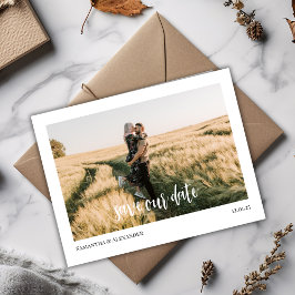 Cartão postal de foto simples para salvar nossa da