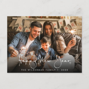 Cartão postal de fotografia com script de caligraf