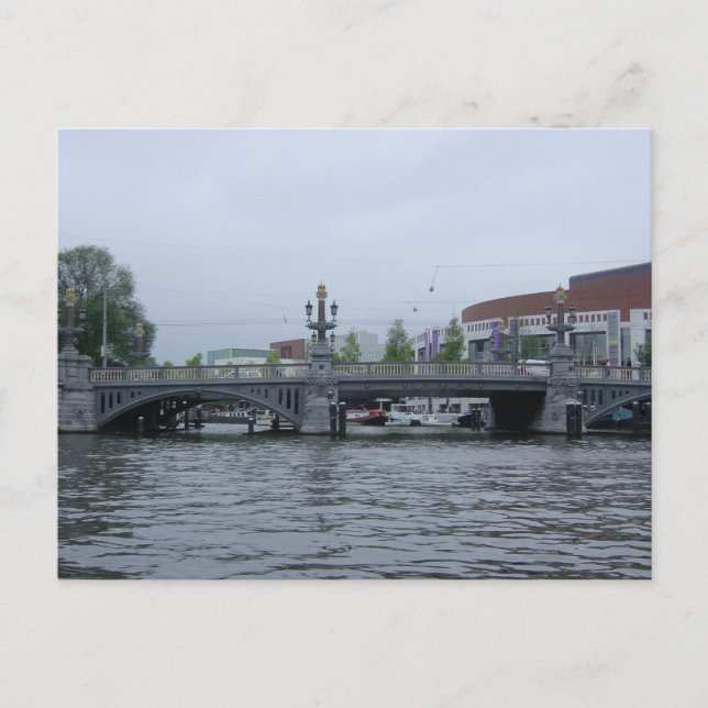 Cartão postal de fotografia da ponte de Amsterdã (Frente)