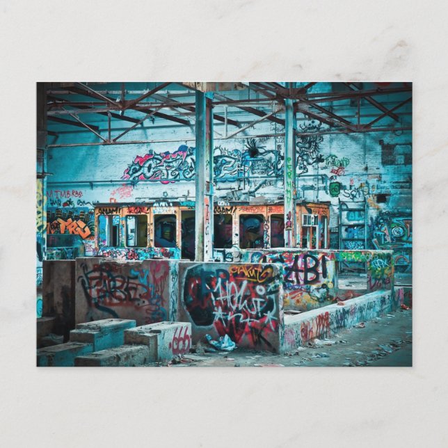 Cartão Postal de Fotografia de Fábrica Abandonada (Frente)