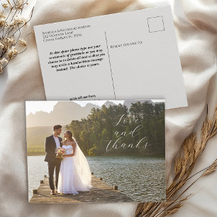 Cartão Postal de Fotos de Casamento de Amor e Grat