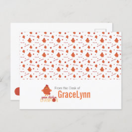 Cartão postal de Frango Vermelho e Laranja