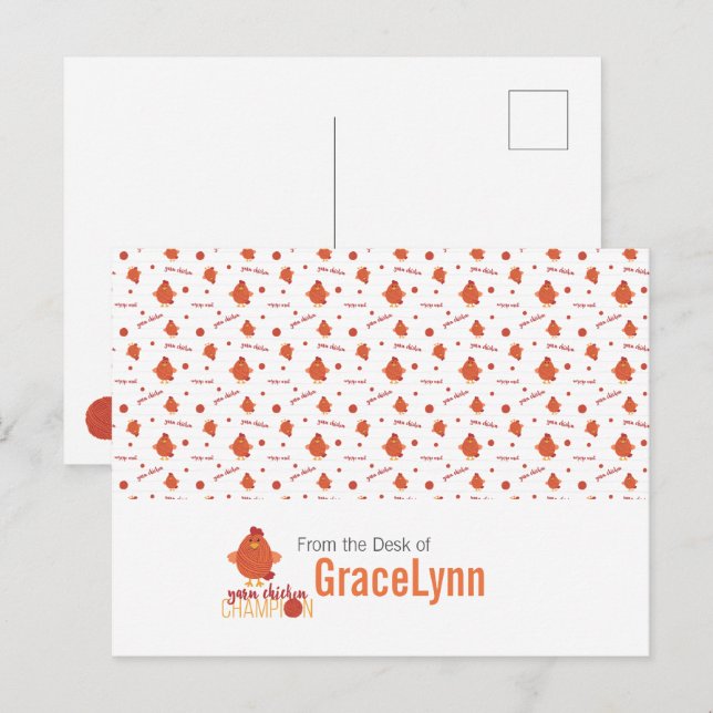 Cartão postal de Frango Vermelho e Laranja (Frente/Verso)