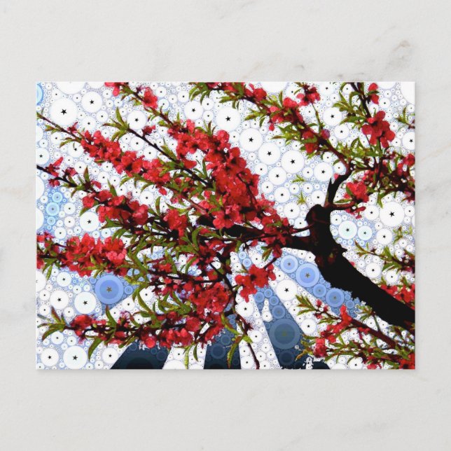 Cartão postal de Frente de Framboesa e Flor de Cre (Frente)