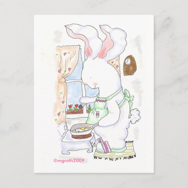 cartão postal de frity bunny - (Frente)