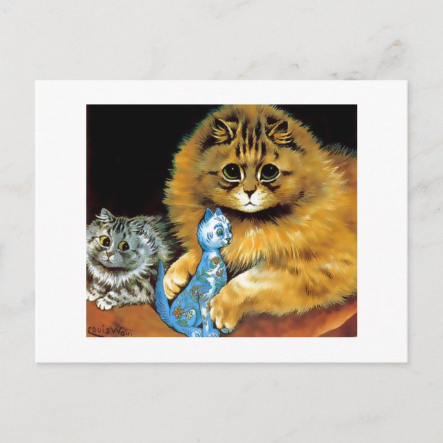 Cartão postal de gato de boneca Vintage (Frente)