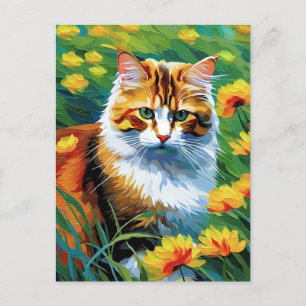 Cartão postal de Gato de Estilo Monet