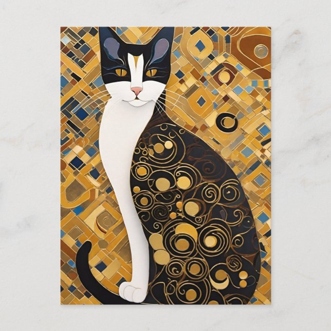 Cartão postal de Gato do Klimt (Frente)