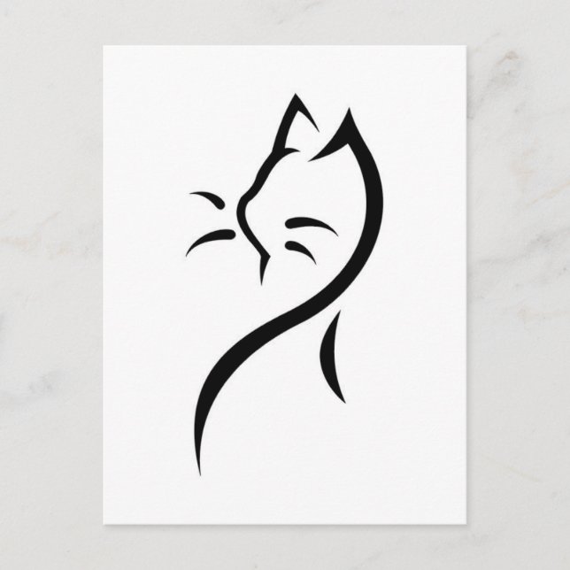 Cartão postal de gato elegante (Frente)