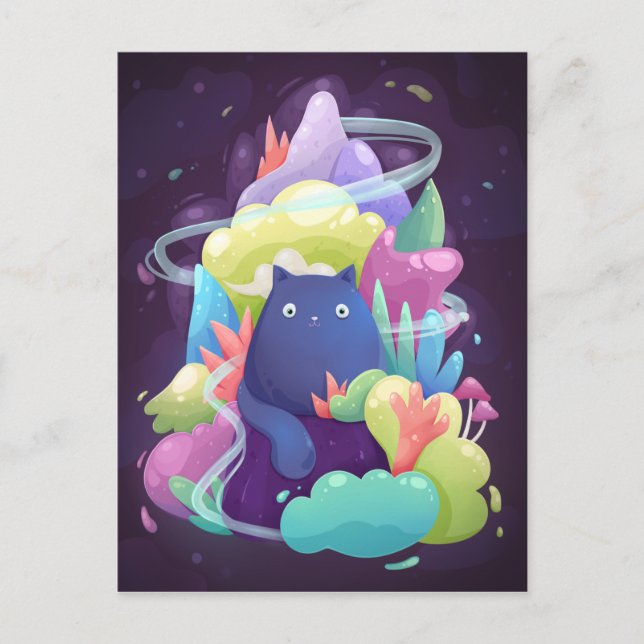 Cartão postal de gato fofo (Frente)