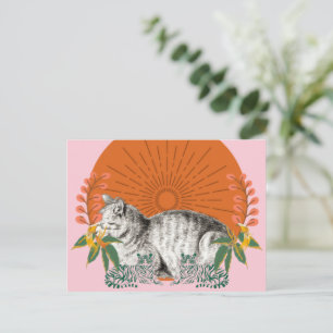 Cartão Postal de Gato Fofo e Tigres Tigre Brinca