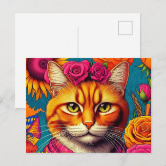 Cartão postal de gato persa colorido!