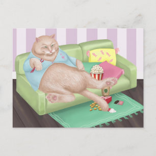 Cartão postal de gato relaxando