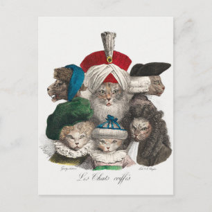 Cartão postal de gatos antigos