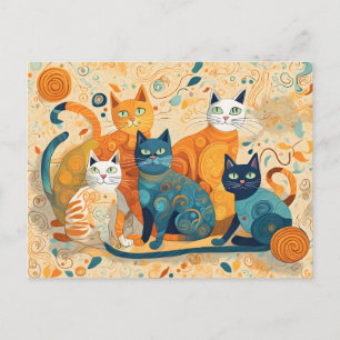 cartão postal de gatos calmantes