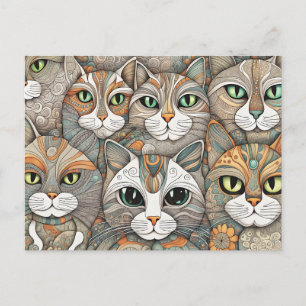 cartão postal de gatos calmantes