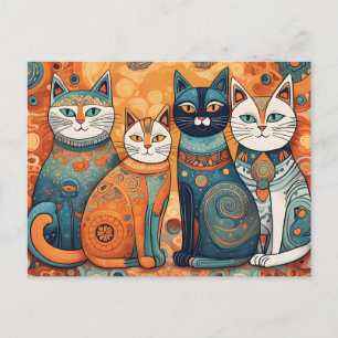 cartão postal de gatos calmantes