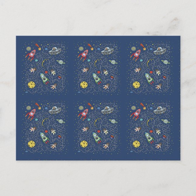 Cartão postal de gatos no espaço (Frente)