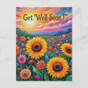 Cartão postal de Girassóis Melhoram Van Gogh Estil