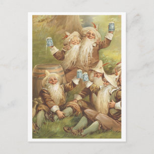 Cartão Postal de Gnomos Comemorativos Vintage