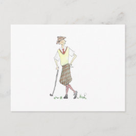Cartão postal de golfista