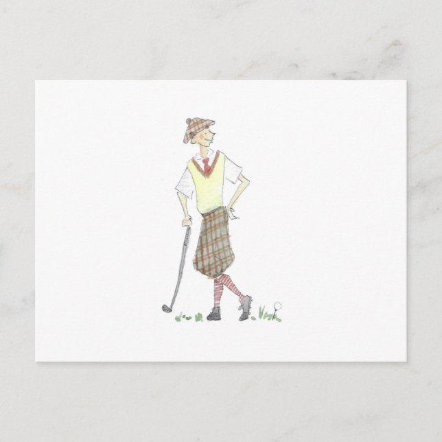 Cartão postal de golfista (Frente)