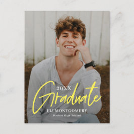 Cartão postal de graduação com cor editável de pal
