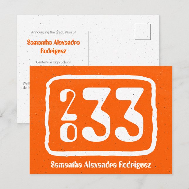 Cartão postal de Graduação do Ano de Classe Funky  (Frente/Verso)