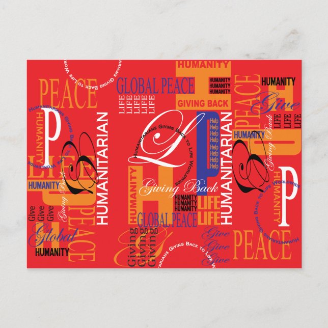 Cartão postal de Grafite humanitário (Frente)