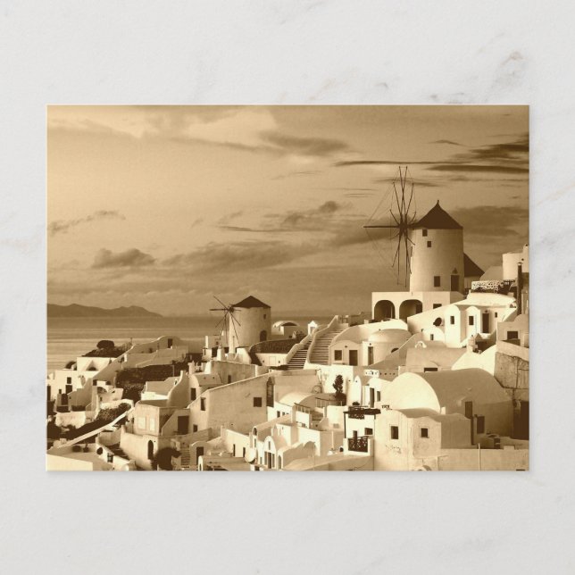 Cartão postal de Grécia Vintage Oia Santorini (Frente)