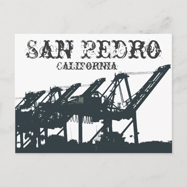 Cartão postal de gruas do porto (Frente)