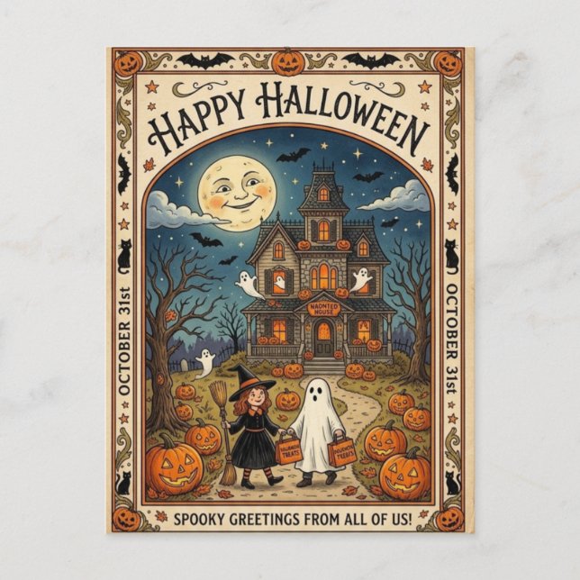 Cartão postal de Halloween (Frente)