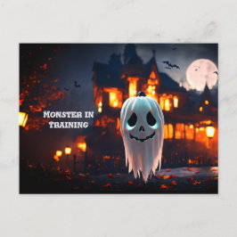 Cartão postal de Halloween com ilustração monstruo