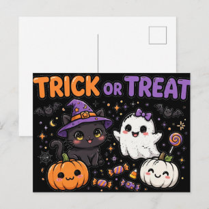 Cartão postal de Halloween Cute Trick or Treat