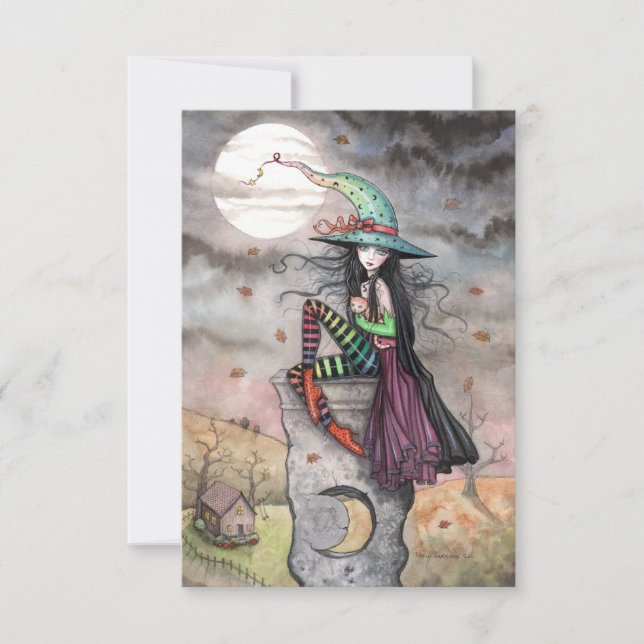 Cartão postal de Halloween de Outubro Encantado (Frente)