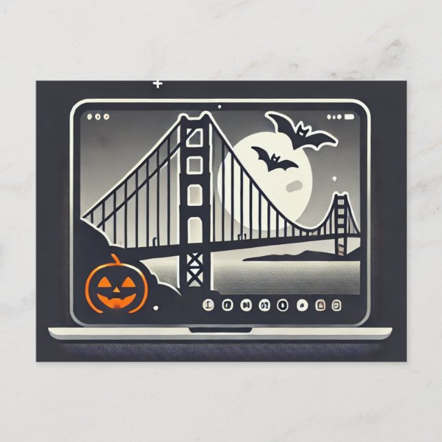 Cartão postal de Halloween de São Francisco Assust (Frente)