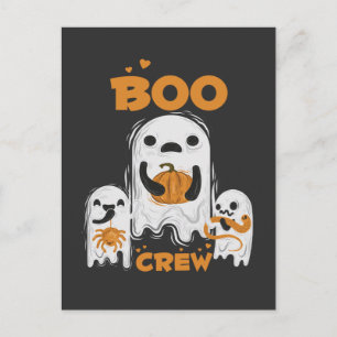 Cartão postal de Halloween do Boo Crew Ghost