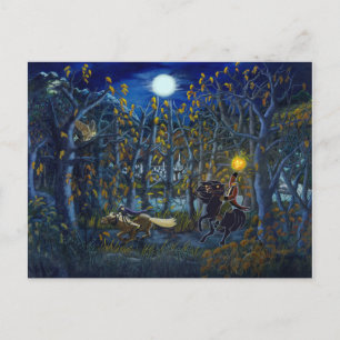 Cartão postal de Halloween "Perseguição do Cavalei