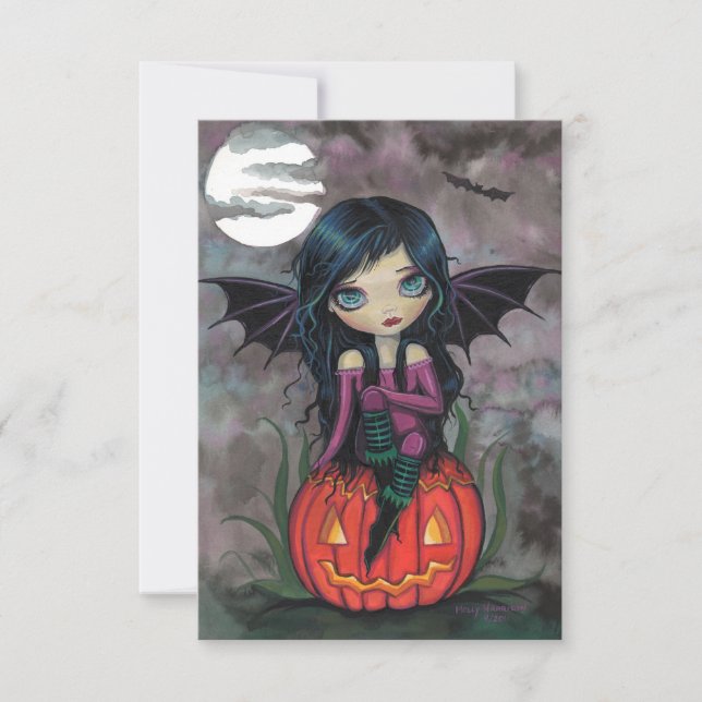 Cartão postal de Halloween Pumpkin Pixie (Frente)