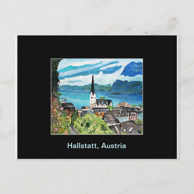 Cartão postal de Hallstatt, Áustria (Frente)