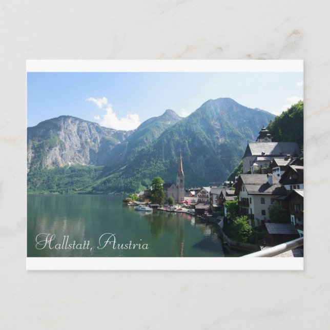 Cartão postal de Hallstatt, Áustria (Frente)