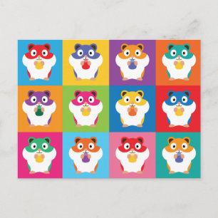 Cartão Postal de Hamsters Pop Art