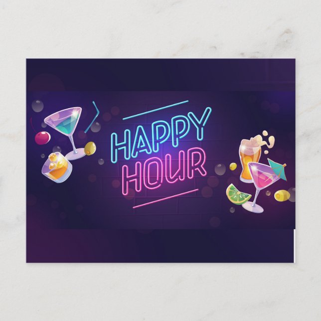Cartão Postal de Happy Hour (Frente)