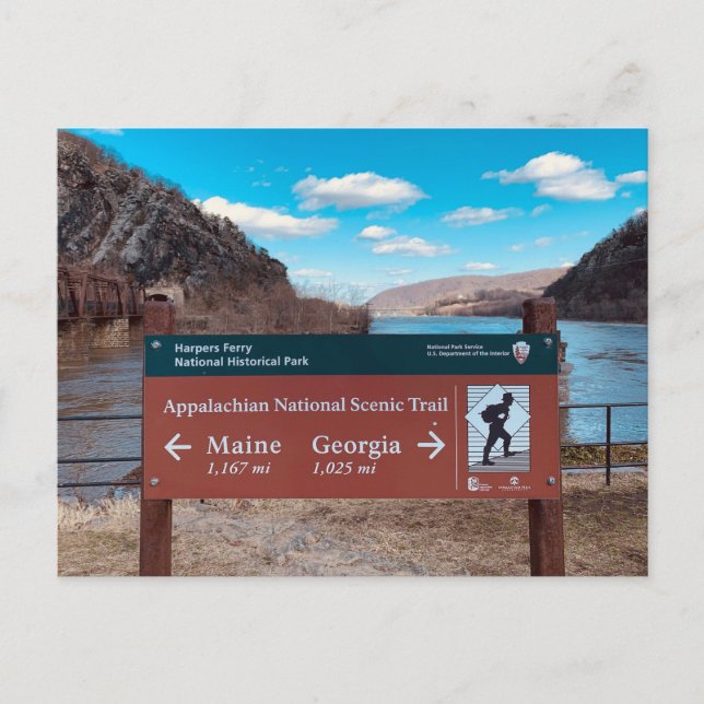 Cartão postal de Harpers Ferry Appalachian (Frente)